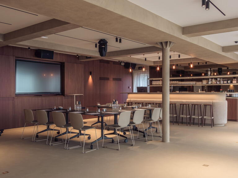 Akoestische beprint plafonds met structuur lawn hostellerie kemmelberg